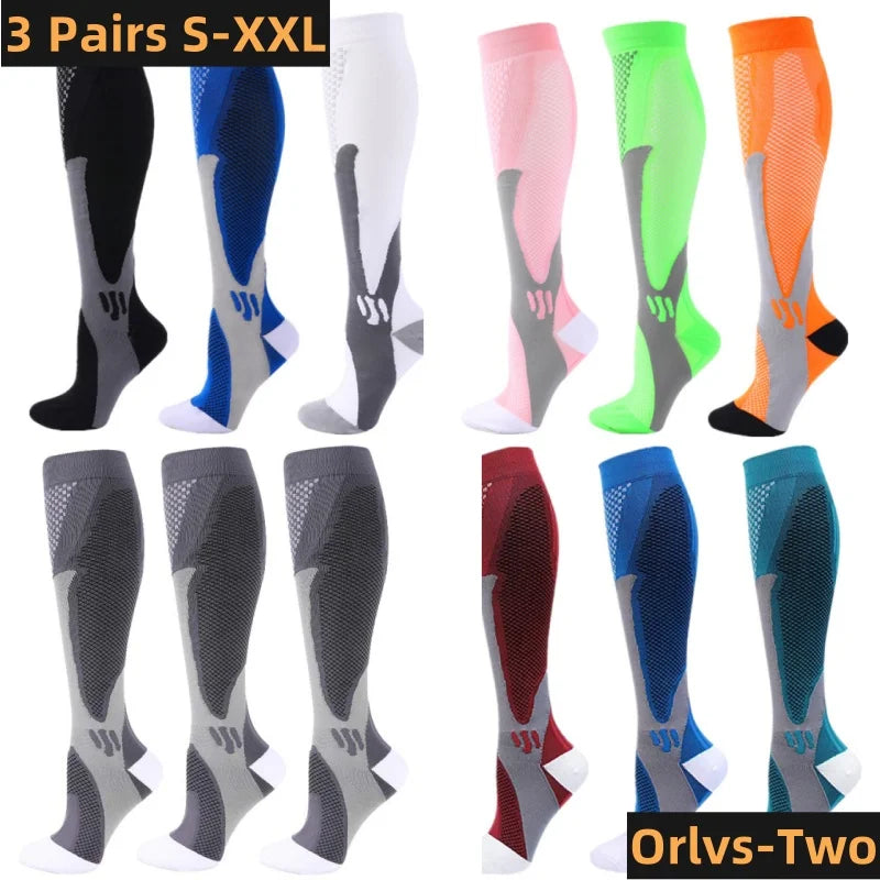 3 Pairs Compression Socks 30 mmHg — S-XXL Medical Socks for Edema, Diabetes & Varicose Veins