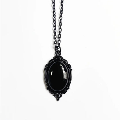 Gothic Vampire Blood Drop Necklace — Vintage Purple & Red Bat Eye Pendant, Witch Jewelry Accessory Gift for Women