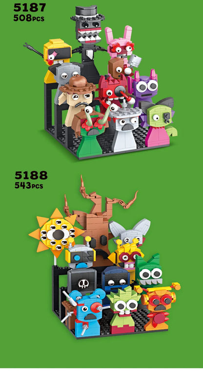 MOC Horror Anime Music Rhythm Box Game Building Blocks Set 2-in-1 Figures DIY Toy Gift
