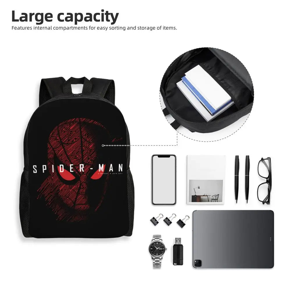Custom Spider-Man Web Backpack – Water-Resistant School & College Bag for Men and Women