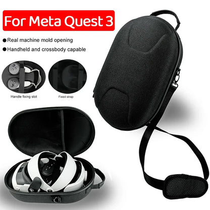 EVA Waterproof Portable Storage Bag for Meta Quest 3 – Shockproof, Anti-Scratch Crossbody with Adjustable Shoulder Strap