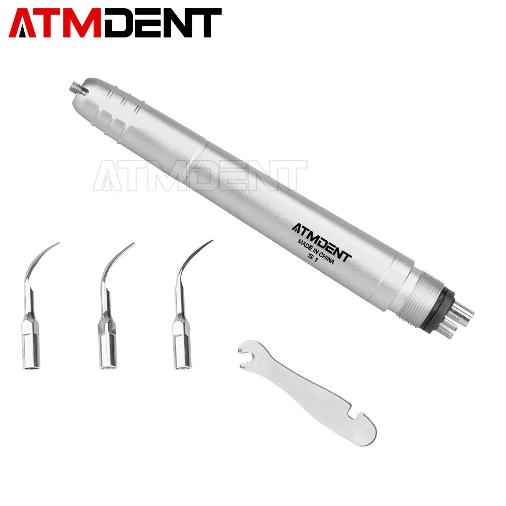 Dental Ultrasonic Air Scaler with 3 Tips – Tooth Calculus Remover & Cleaner Handpiece for Teeth Whitening, Dentist Lab Tool