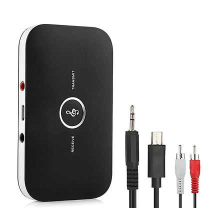 Upgraded Bluetooth 5.3 Audio Transmitter & Receiver – RCA, 3.5mm AUX, USB Wireless Adapter for Car, PC, TV & Headphones