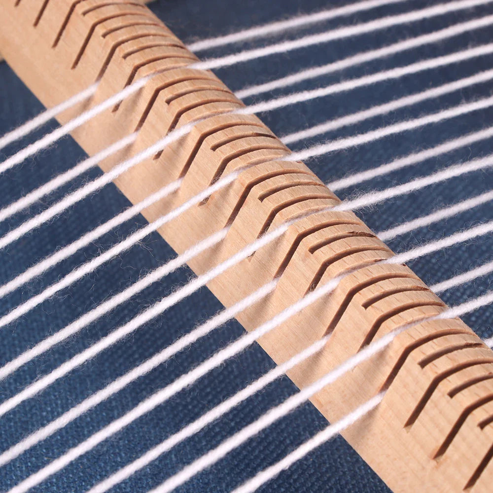 QJH Wooden Multi-Craft Weaving Loom | 19.6"L x 15.3"W Warp Frame | Heddle Bar for Tapestry Weaver | Kids Beginner Weave Board