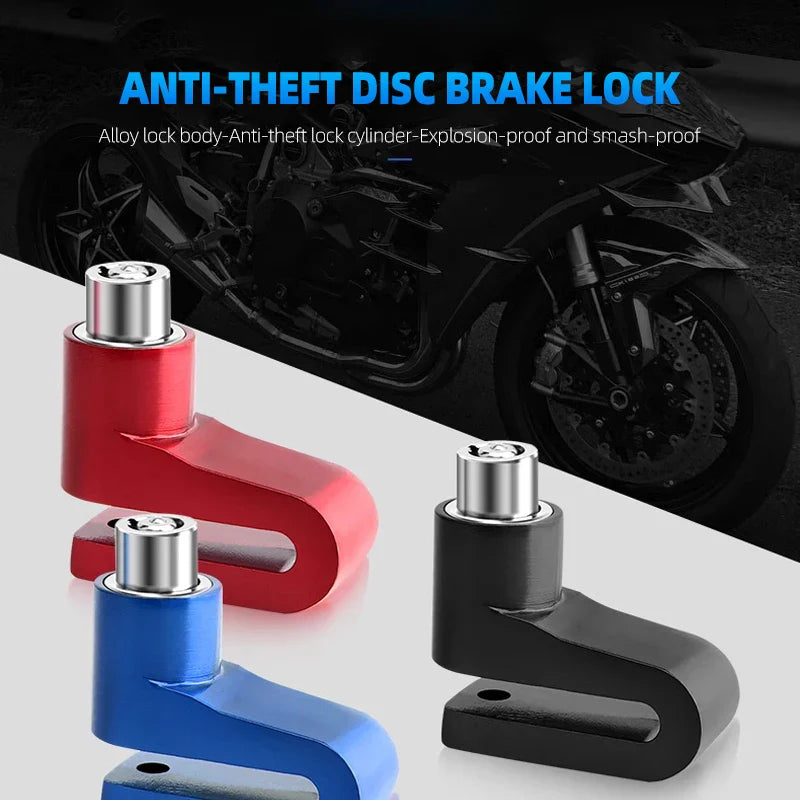 Motorcycle Disc Brake Lock - Anti-Theft Security for Bicycles, Motorbikes, and Scooters, Effective Theft Protection for Safety