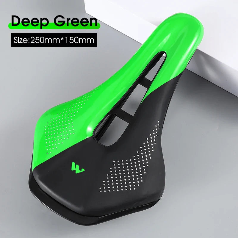 WEST BIKING Bicycle Saddle — Comfortable Hollow PU Leather Bike Seat | Wear-Resistant Road Cycling Cushion