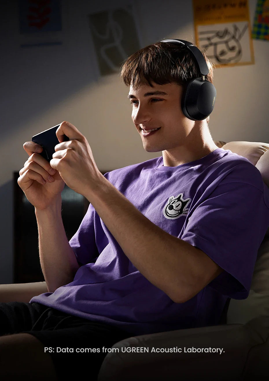UGREEN Choice Max5c Wireless Bluetooth Headphones — 43dB ANC, Hi-Res LDAC, 75H Battery & Spatial Audio Earbuds