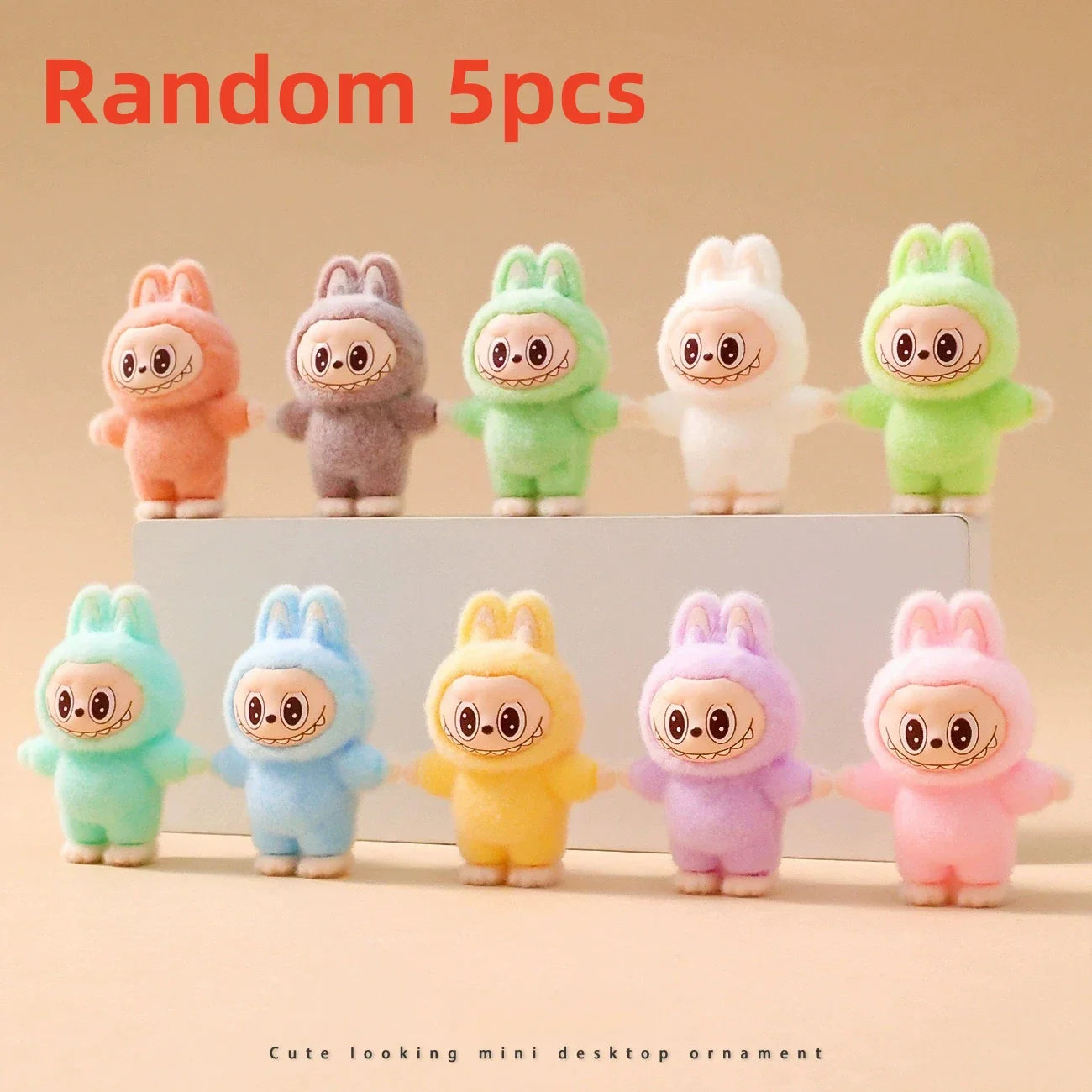 10pcs Babythree Rabbit Anime Flocked Action Figures Decorative Pendant Kawaii Desktop Dolls Toy Gifts