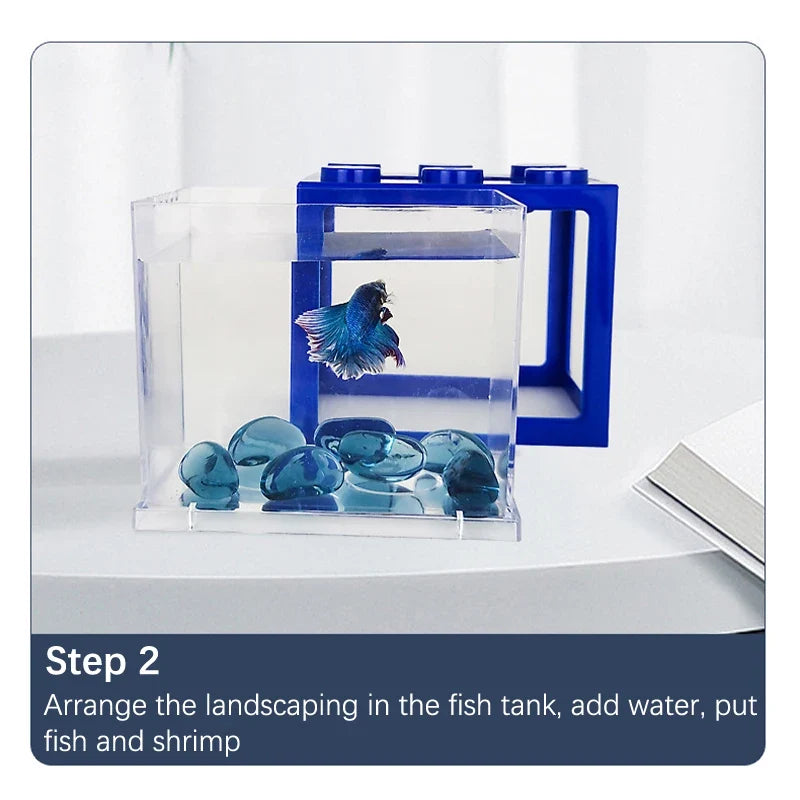Creative Multicolor Stackable Mini Aquarium & Pet Box - Building Block Fish Tank for Reptiles, Insects & Small Pets