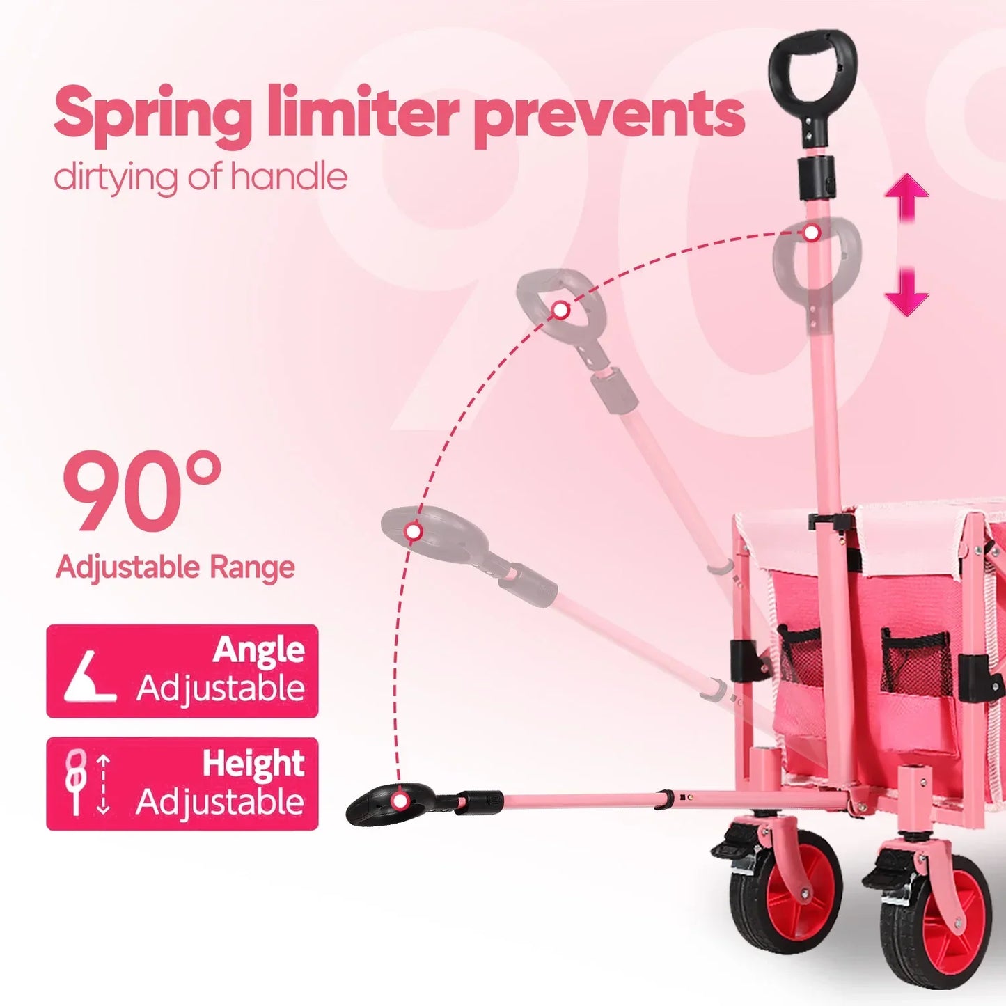 52" Folding Collapsible Wagon Cart — Heavy-Duty Lightweight Utility Cart with 330LB Capacity