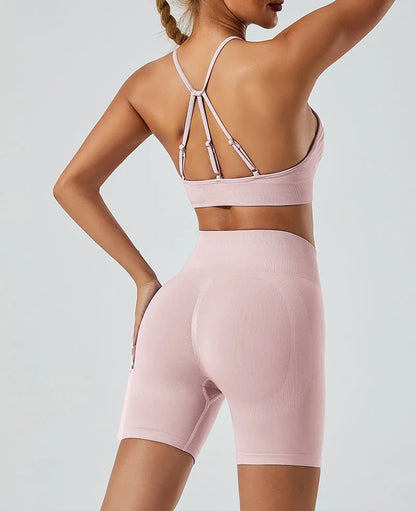 Women’s Shockproof Fitness Sports Bra – Push-Up Crop Top for Gym, Yoga & Workout