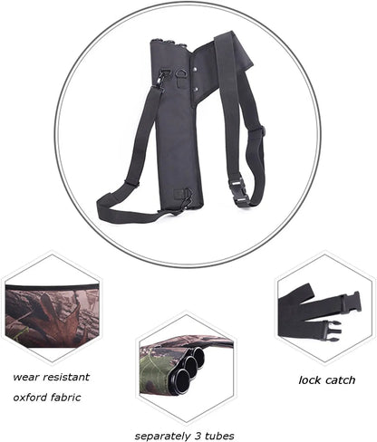 Archery 3-Tube Hip Quiver with Adjustable Belt – Arrow Carry Bag for Hunting & Target Shooting