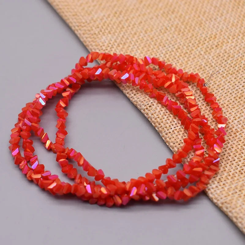 Yanqi Triangle Crystal Beads - 38 Colors 4mm Loose Glass Beads for DIY Jewelry Making Earrings Necklace Crafts