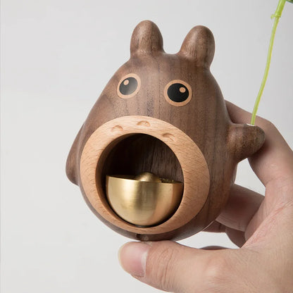 Wooden Wind Chimes with Copper Bells - Totoro Entry Doorbell Pendant, Cute Door Entry Reminder, Home Decor & Housewarming Gift