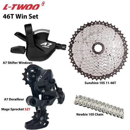 LTWOO A7 1x10S Groupset – 10-Speed Shifter & Derailleur with SUNSHINE Cassette 36T-50T & VXM Chain for MTB