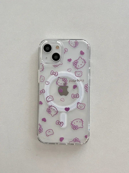 Hello Kitty MagSafe Wallet Case for iPhone 12–16 Pro Max – Cute Sanrio Magnetic Holder with Wireless Charging & Hard Cover
