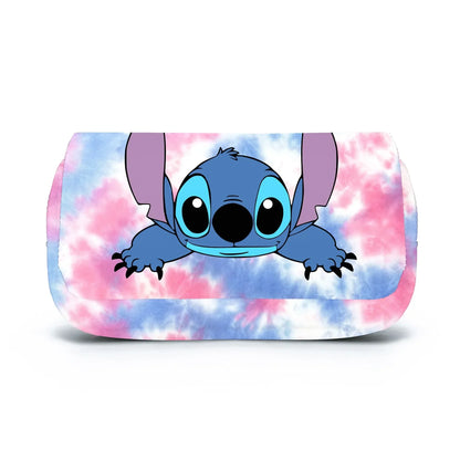 Anime Stitch Fully Printed Flap Pencil Case – Cartoon Stationery Bag for Primary & Secondary Students