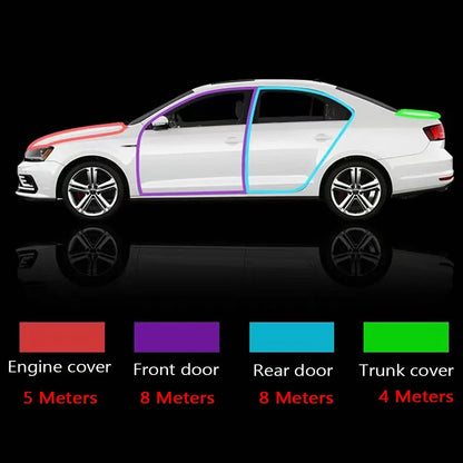 B Shape Car Door Seal Strip - Rubber Weatherstrip Soundproof Insulation Sticker for Auto Door Sealing & Vehicle Accessories