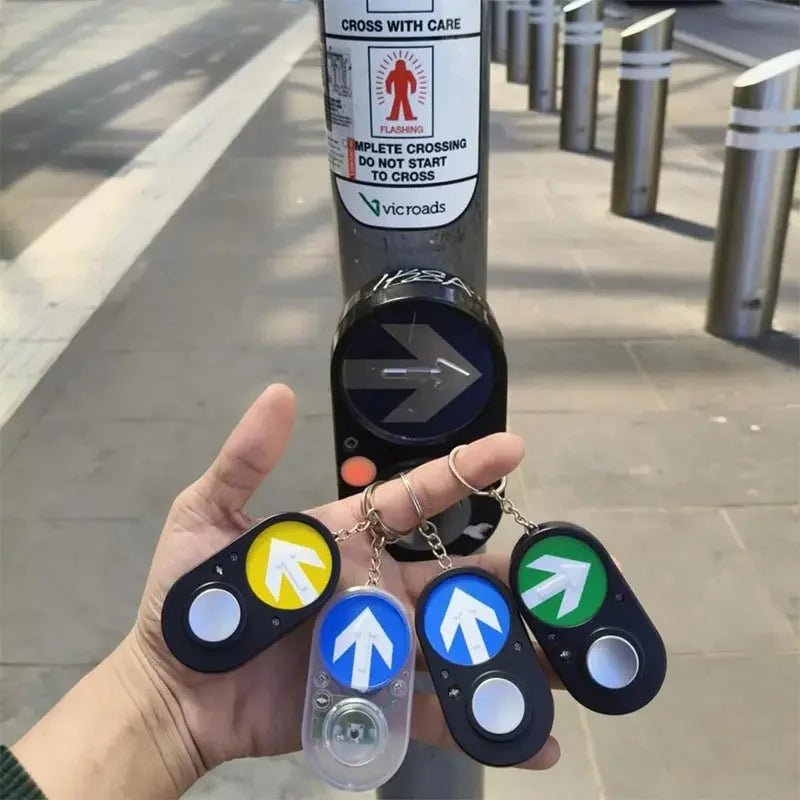 Australian Traffic Light Button Key Holder – Handheld Sound Press Commemorative Funny Keychain Accessory