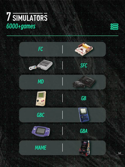 DATA FROG SF2000 Portable Handheld Game Console - 3 Inch IPS Screen - Built-in 6000 Retro Video Games - Fun for Kids