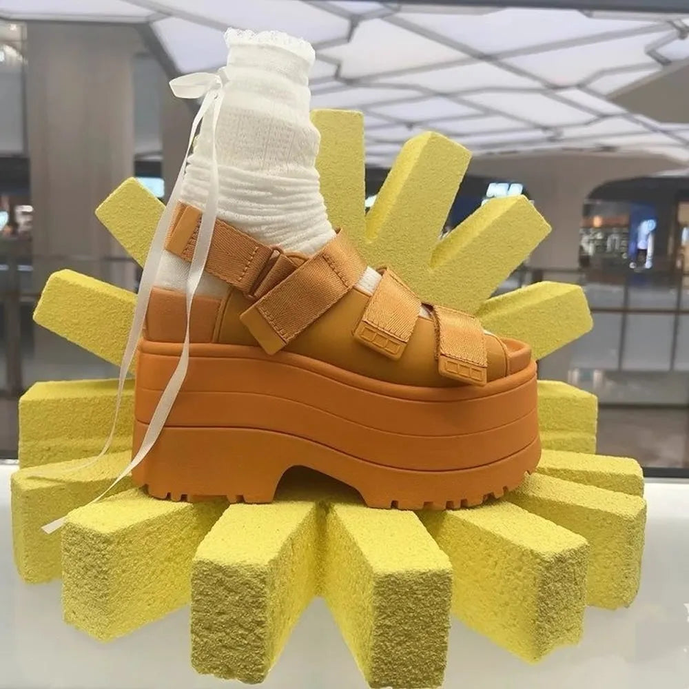 Women’s 11CM High Platform Sandals – Summer Hidden Heel Casual Mules & Beach Slippers