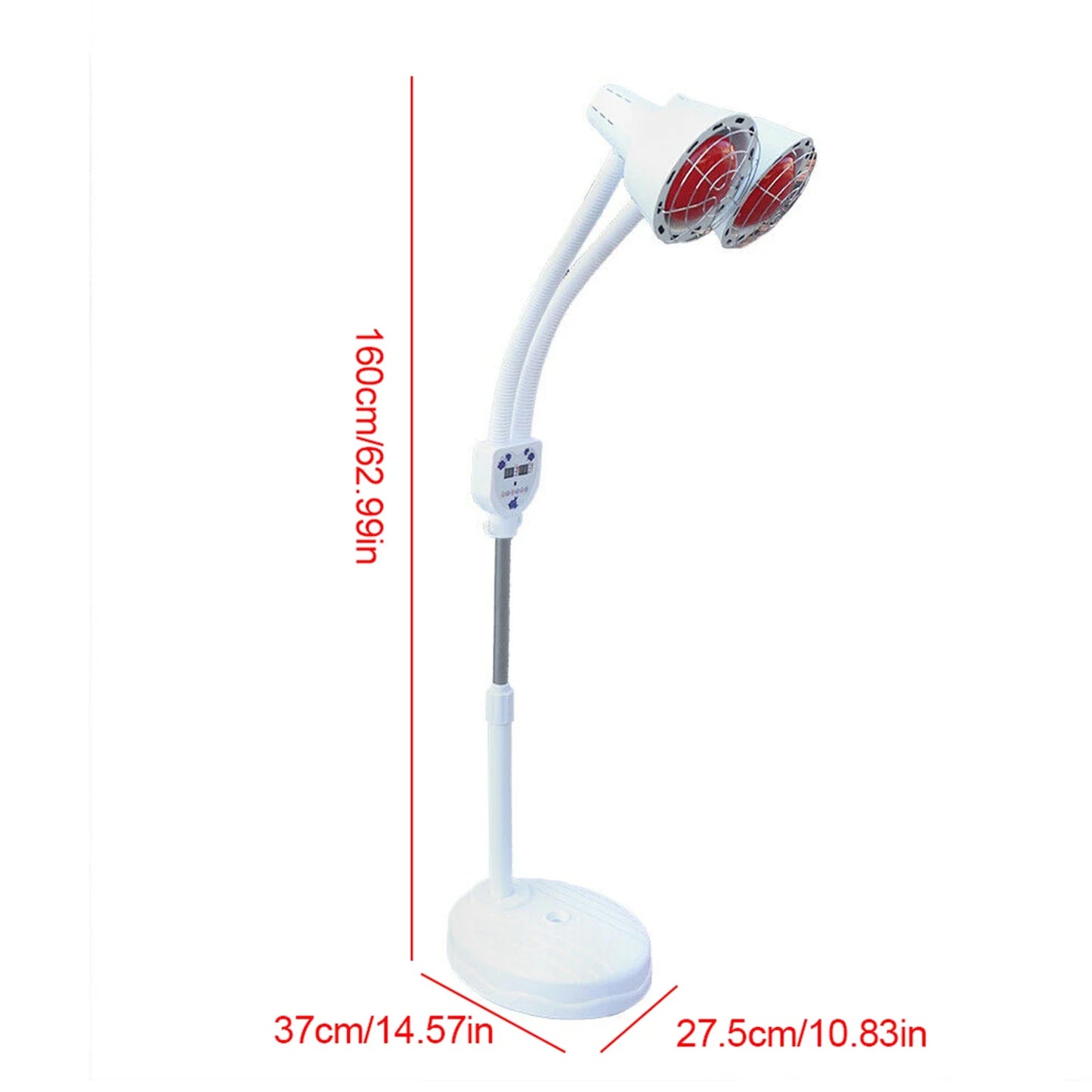 275W Dual-Head Infrared Heat Lamp – Electric Baking Lamp with 360° Adjustable Temperature & Remote Control