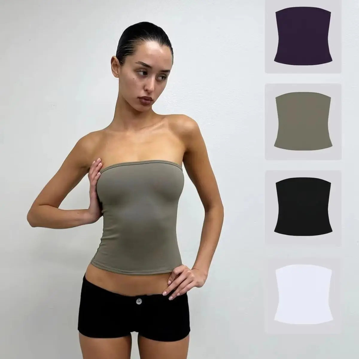 Women’s Summer Basic Tube Top – Sexy High-Elastic Skin-Friendly Sleeveless Tank