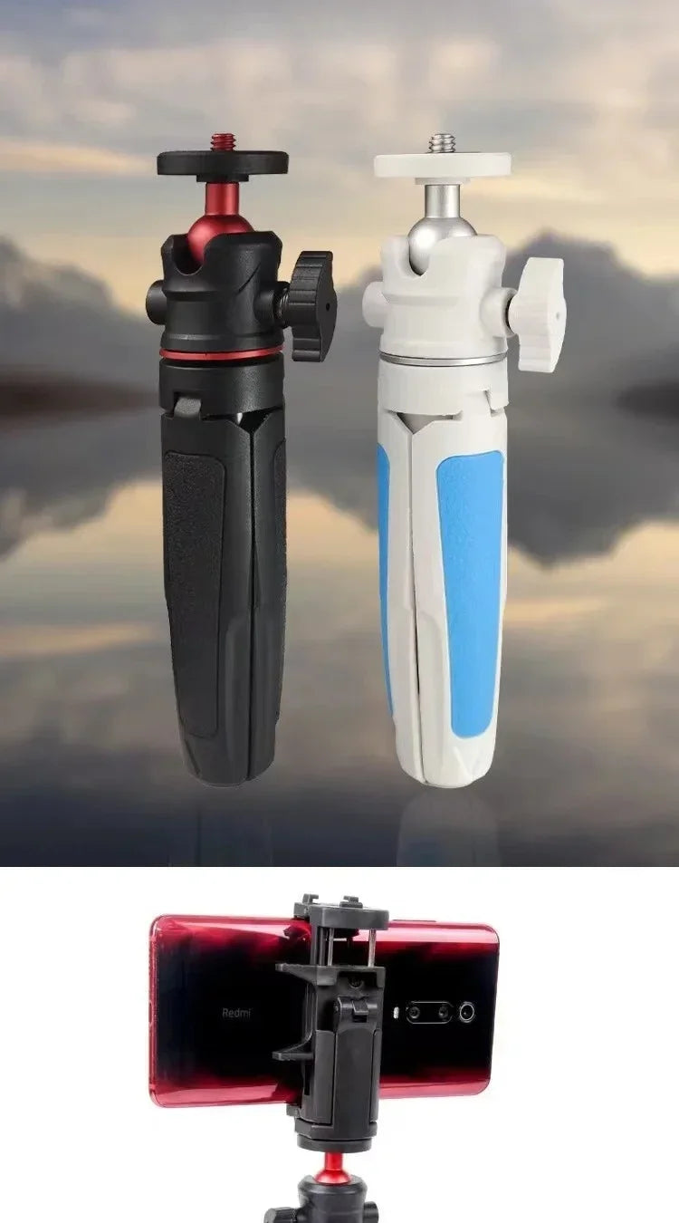 MT-08 Mini Extendable Desktop Tripod – Handheld Photography Stand with Flexible Ballhead & 1/4" Screw Mount for Selfies