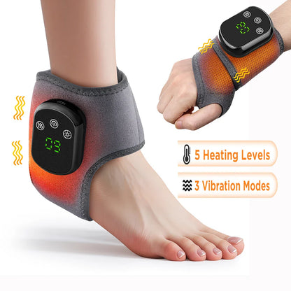 Electric Foot & Hand Massager with Heat and Vibration – Portable Ankle & Joint Relaxation Therapy Device