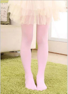 Girls’ Summer & Spring Candy Color Pantyhose – Ballet Dance Tights, Velvet Solid White Stockings for Kids