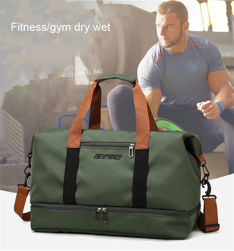 Travel Gym Bag – Short-Distance Luggage & Portable Fitness Duffel, Shoulder, Crossbody, and Weekender Carry-On Bag