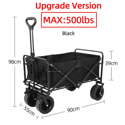 Heavy Duty Collapsible Folding Beach Wagon – Large-Capacity Portable Utility Cart for Garden & Camping