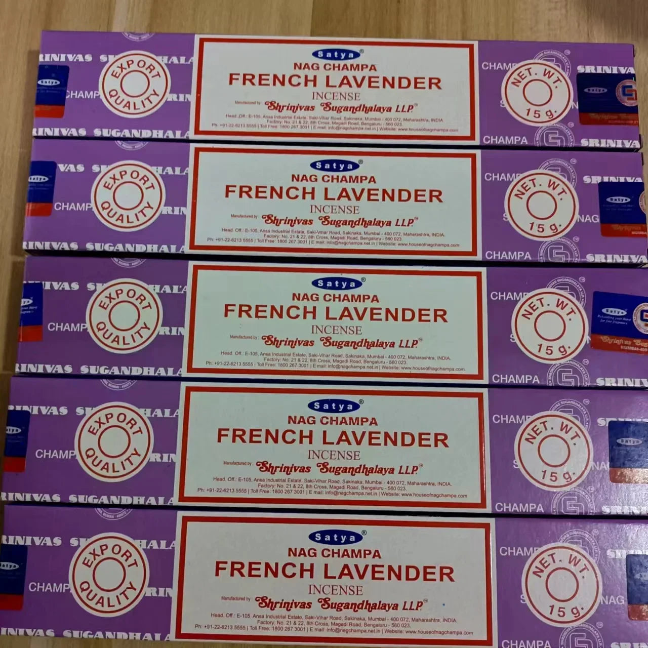 5 Box NAG Champa Satya Incense Collection – Handmade Sticks with Refreshing Medicinal Aromas for Home Fragrances