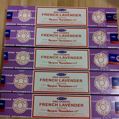 5 Box NAG Champa Satya Incense Collection – Handmade Sticks with Refreshing Medicinal Aromas for Home Fragrances