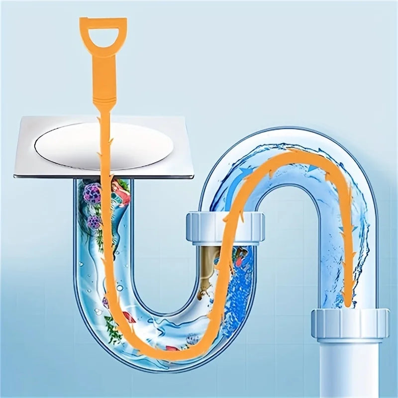 Hand Crank Drain Unclogger - Kitchen Sink and Toilet Hair Cleaner Plumbing Tool