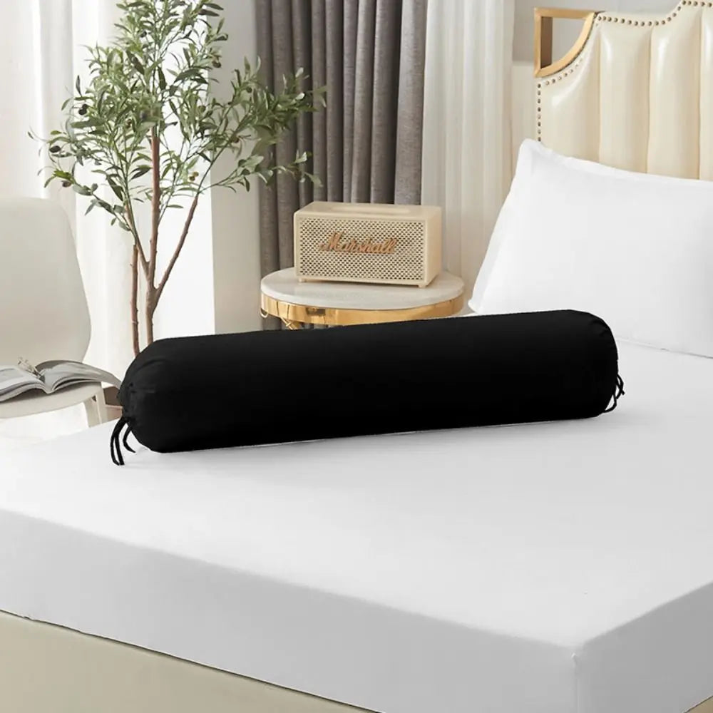 Solid Color Long Cylindrical Pillowcase – Removable & Washable Neck Bolster Cover for Bedroom