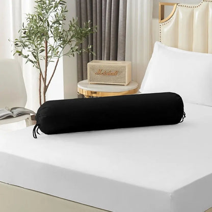 Solid Color Long Cylindrical Pillowcase – Removable & Washable Neck Bolster Cover for Bedroom