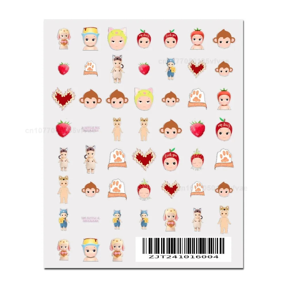 S-Sonnies Angels 3D Nail Art Stickers - Cartoon Adhesive Decal Stickers for Manicure & Nail Parts