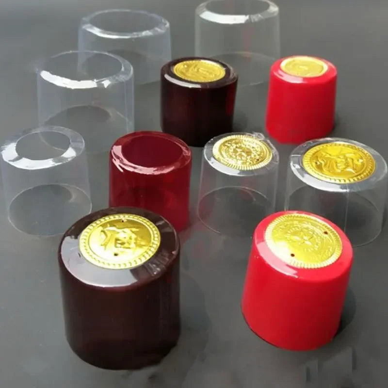 100PCS Wine Bottle Heat Shrink Capsules – Shrink Film Caps for Straight Mouth Bottles Wine Sealing Wrap