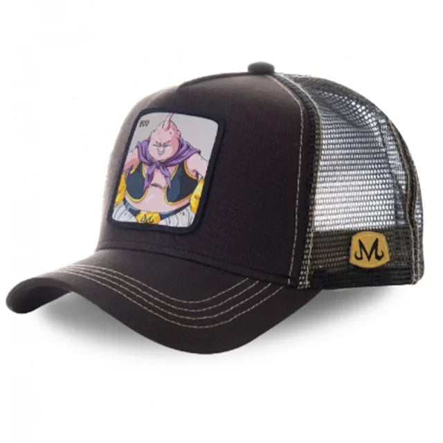 Dragon Ball Son Goku Trucker Cap - Embroidered Adjustable Mesh Sun Visor Hat for Men Summer Travel