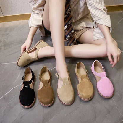 AIYUQI Women’s Retro Leather Sandals 2024 — Flat Sole Hollow Roman Style Summer Shoes