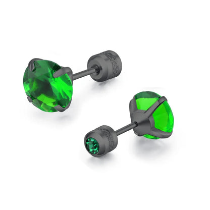 Medical Stainless Steel Zircon Ear Stud Earrings – Hypoallergenic Crystal Cartilage & Tragus Piercing Jewelry with Screw Back
