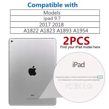 2PCS 9H Tempered Glass Screen Protector for iPad (10.2/9.7/10.5/10.9/11) Pro, Air & Mini – Anti-Scratch HD Protective Film