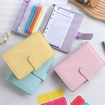 2023 Budget Planner – A7 Cash Envelope Savings Binder with 6 Holes for Financial Management, Loose-Leaf Notebook Organizer