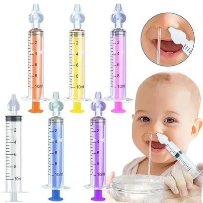 Needle Tube Baby Nasal Aspirator - Syringe Nose Cleaner for Kids Rhinitis, Reusable Nasal Irrigator Washing for Children
