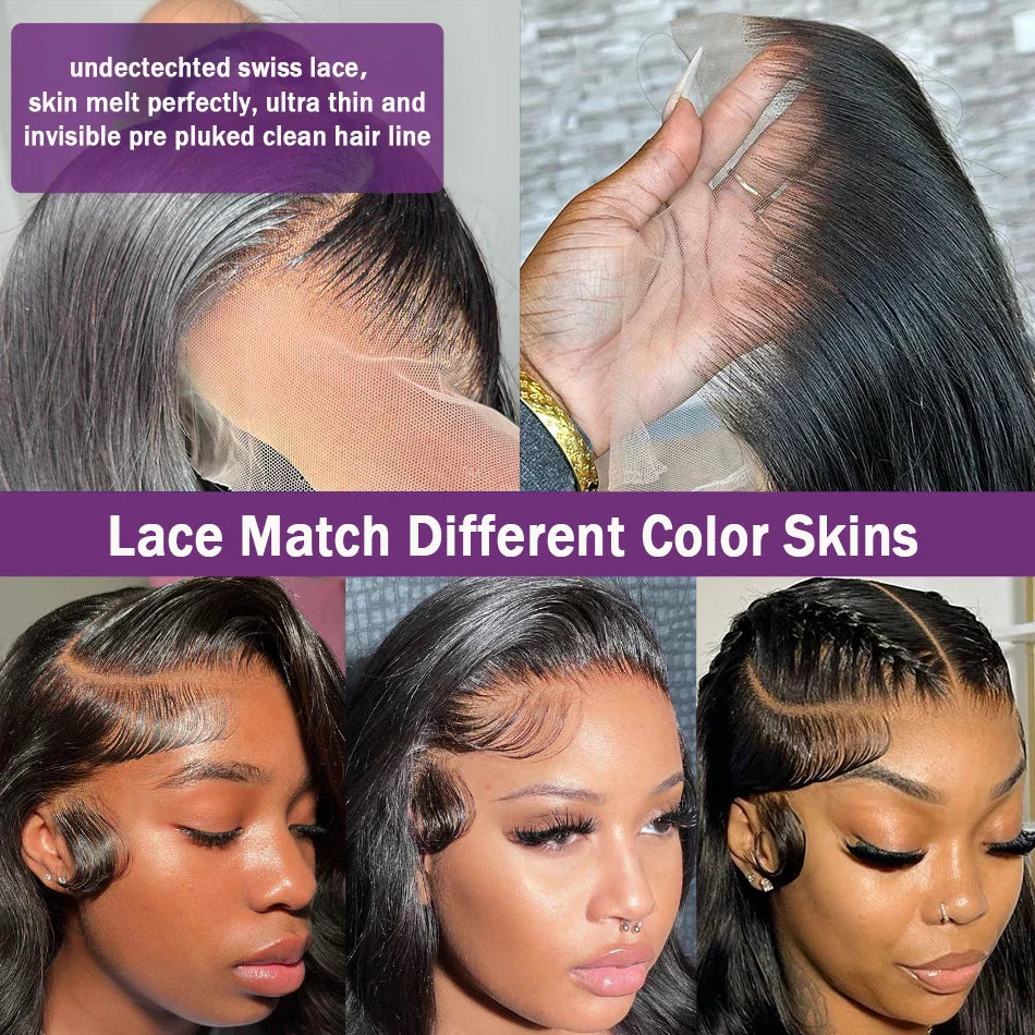 250% High Density Body Wave Lace Frontal Wig – 13x6 HD Transparent Human Hair, 30-40 Inch, Pre-Plucked for Women