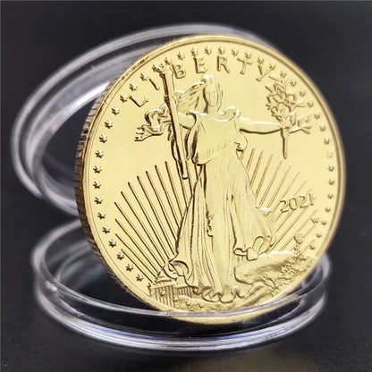 1/2 oz Fine Gold Collectible Coin — United States Statue of Liberty Challenge Coin, 2021/2016 New Year Gift