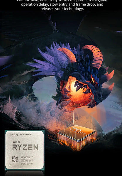 AMD Ryzen 7 5700X – 8-Core 16-Thread Desktop Gaming CPU, Up to 4.6GHz, Socket AM4