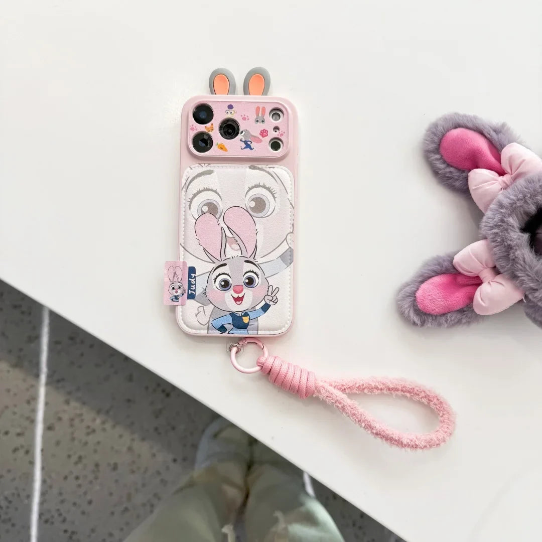 Cute 3D Nick & Judy Cartoon Phone Case – Protective Cover for iPhone 14/15/16/17 Series