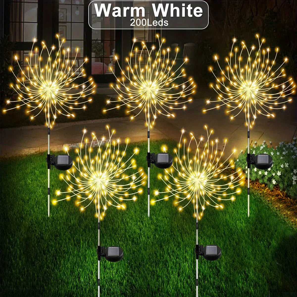 1-Pack Solar Fireworks Lights – Outdoor Holiday Lighting for Garden, Patio, Halloween, Christmas, Wedding & Wall Decor